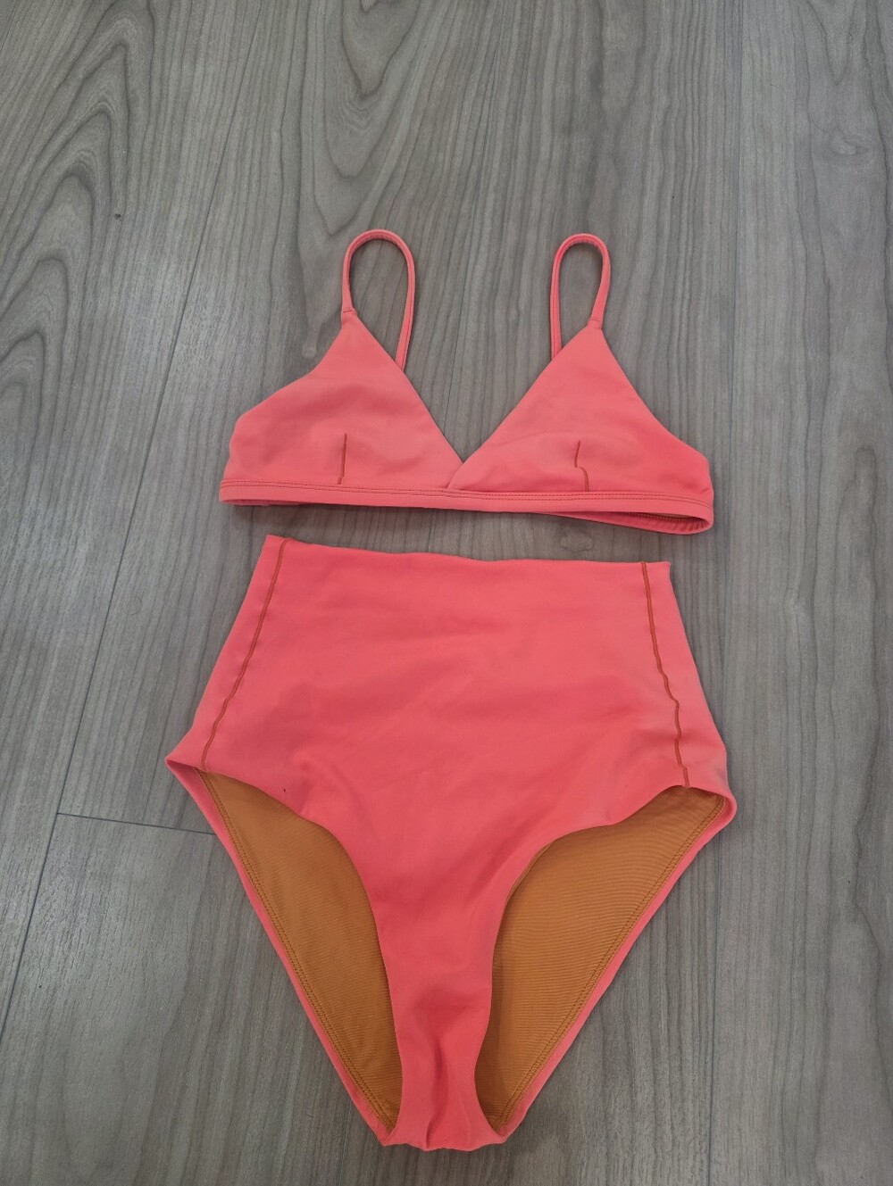 Left on Friday Swim Bikini set in Aperol orange small